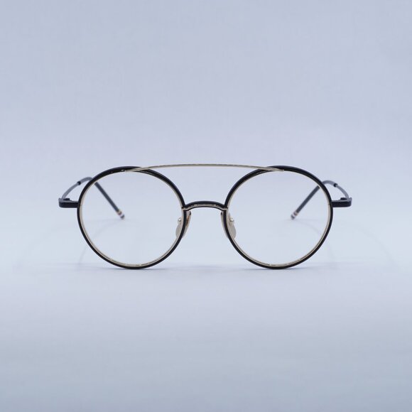 🕶️ New Thom Browne TB108 ABLKGLD50 Eyeglasses - Black/Gold Frame 50mm - Picture 2 of 11